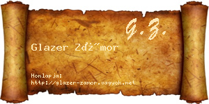 Glazer Zámor névjegykártya